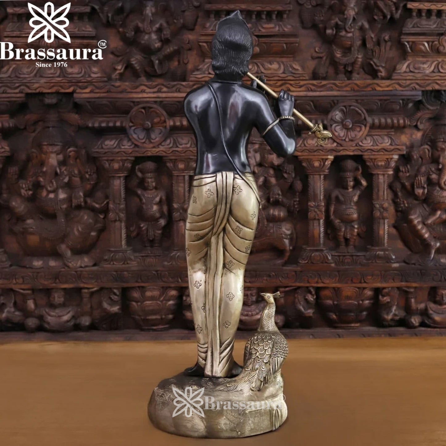 Brass Krishna Murti Weight 16.6 Kg And Height 29 Inch
