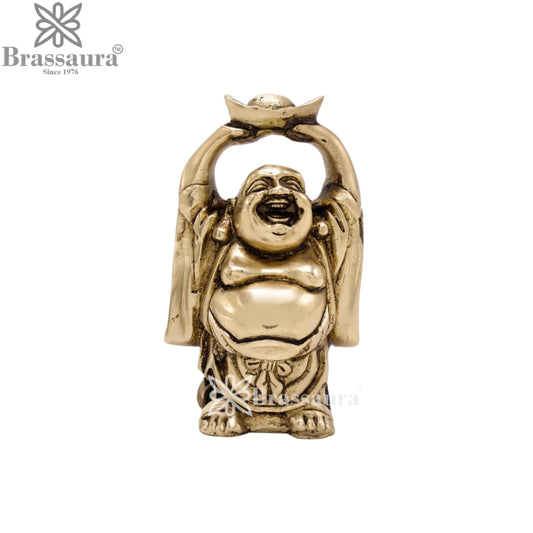 Brass Laughing Buddha Weight 0.4 kg & Height 3.5 Inch