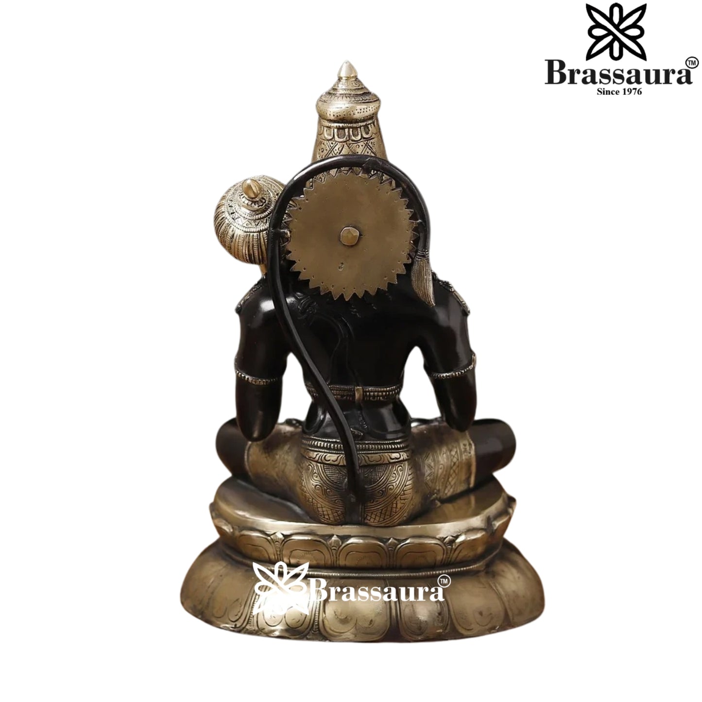 Brassaura™ Brass Vintage Black Hanuman Idol Height 16 Inches & Weight 12.58 Kgs | Divine Décor & Worship