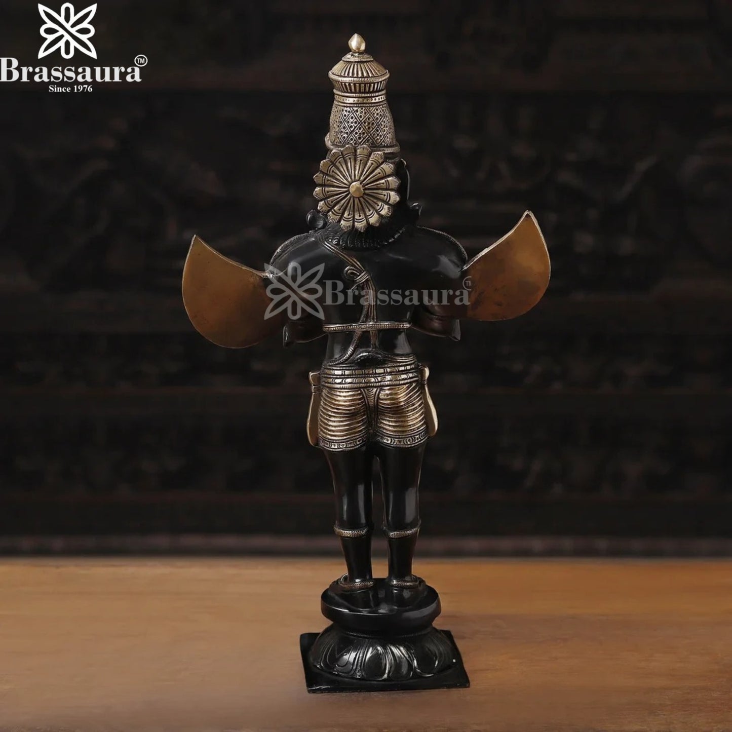 Brass Standing Garud Statue Weight 9.58 Kg And Height 22 Inch