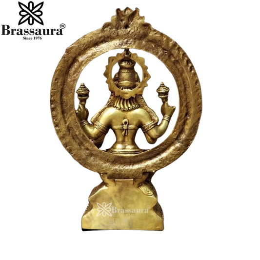 Brassaura™ Devotional Brass Laxmi Murti – Height 43 Inches & Weight 43 Kgs | Temple Statue