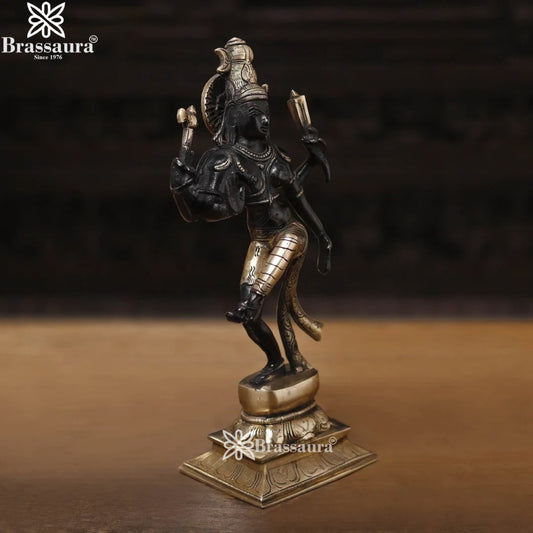Brass Antique Dancing Natraj Statue Weight 3.12 Kg And Height 12.5 Inch