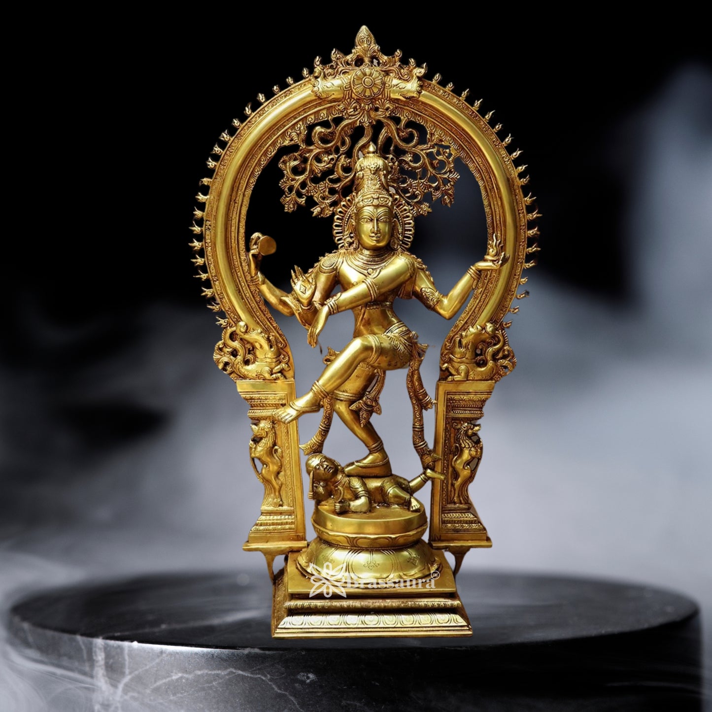 Brass Golden Dancing Natraj Statue Weight 26.5 Kg And Height 36 Inch