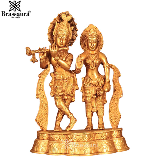 Brass Radha Krishna Statue Weight 3.8 Kg And Height 12.5 Inch