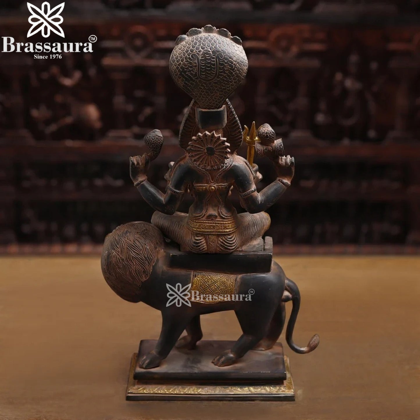 Brass Pratyangira Devi Murti Weight 12.14 Kg And Height 19 Inch