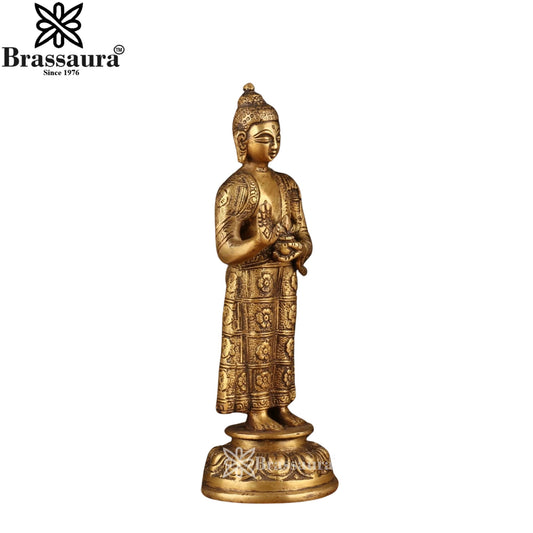 Brass Blessing Standing Buddha Weight 1 kg & Height 8 Inch