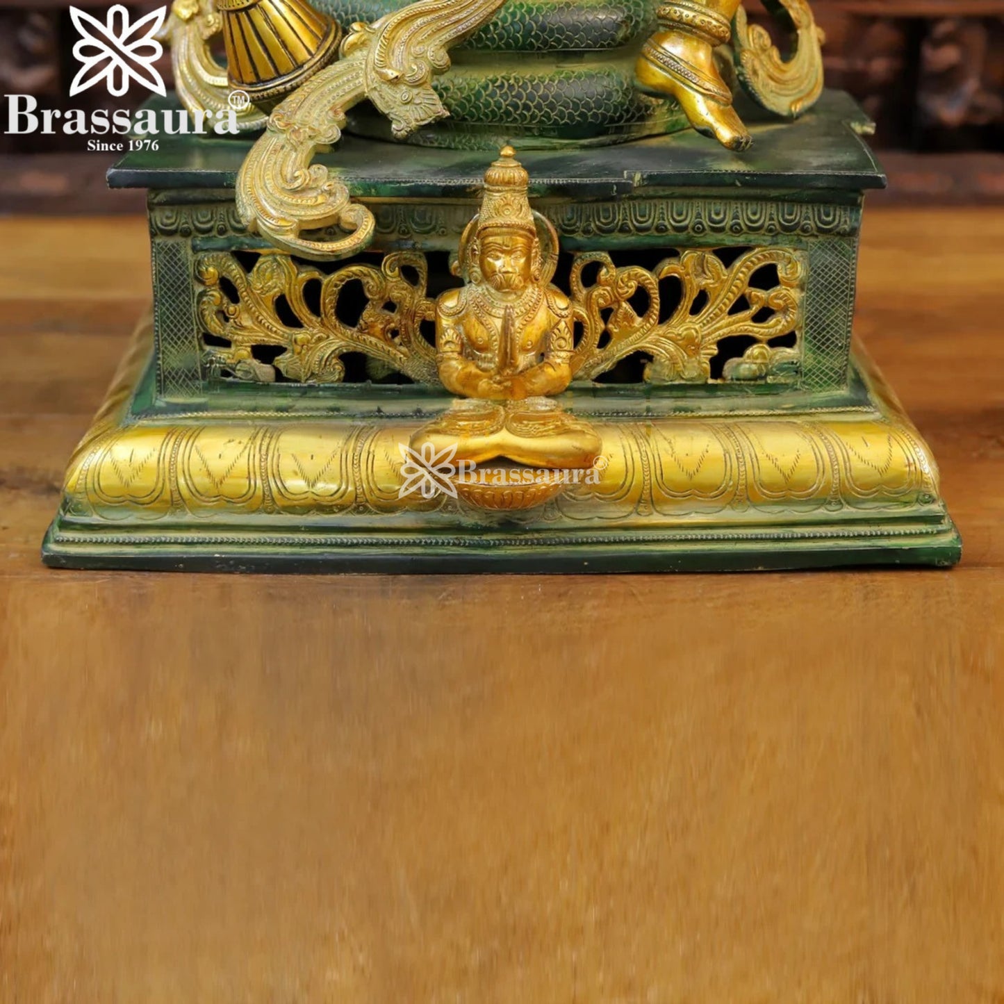 Brass Vishnu On Sheshnaag Statue Weight 34.76 Kg And Height 29 Inch