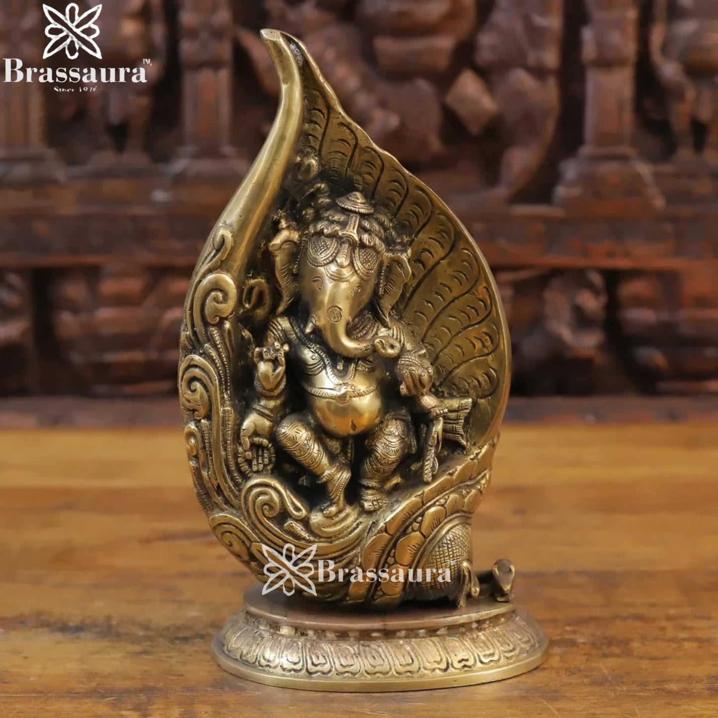 Brass Ganesha Weight 5.3 Kg & Height 13 Inch