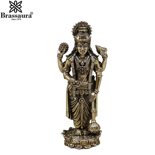 Brass Super fine Vishnu Statue Weight .336 Kg And Height 7 Inch