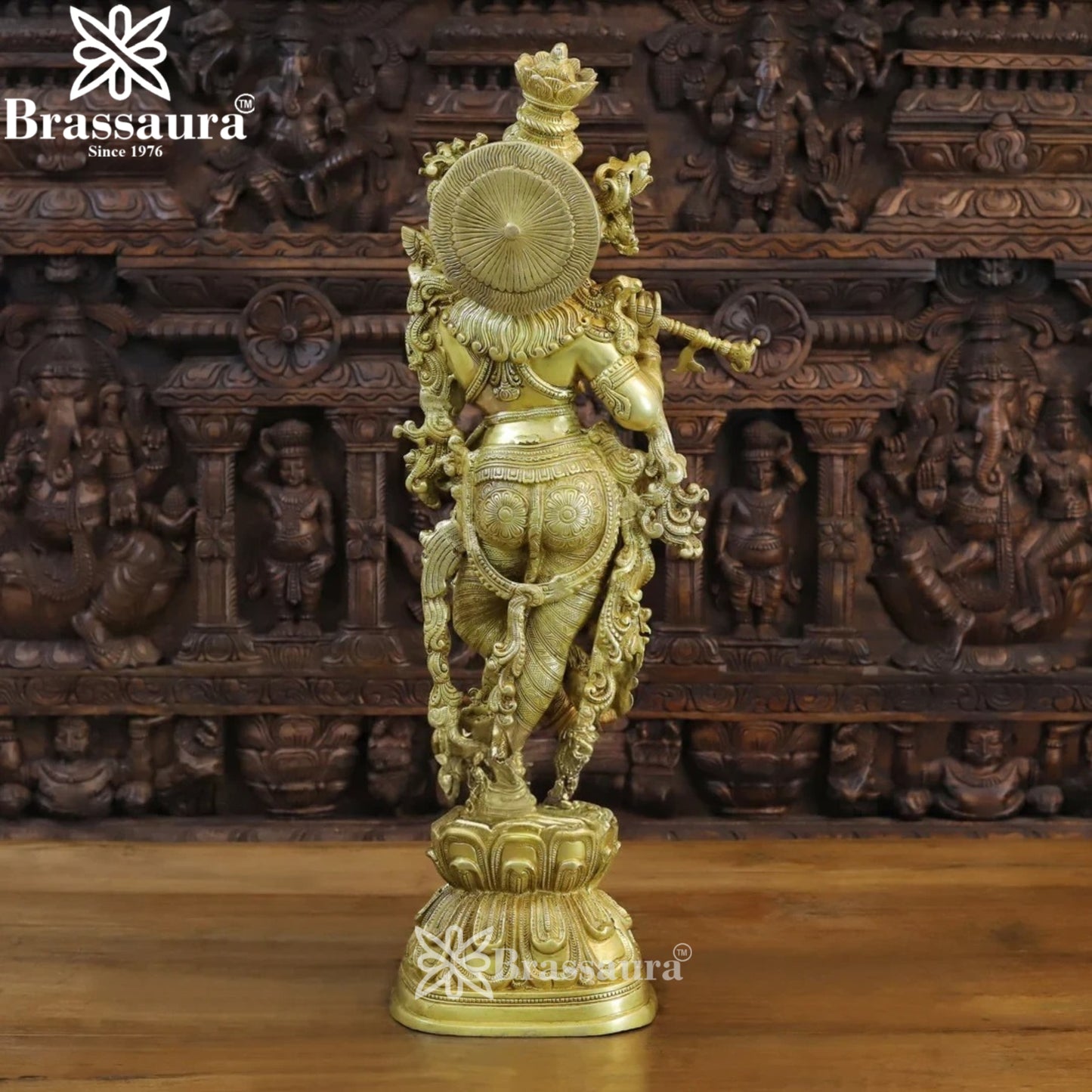 Brass Royal Gold Krishna Murti Weight 15.5 Kg And Height 30 Inch