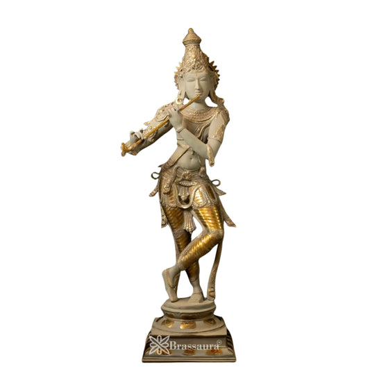 Brass Krishna Murti Weight 20 Kg And Height 35 Inch