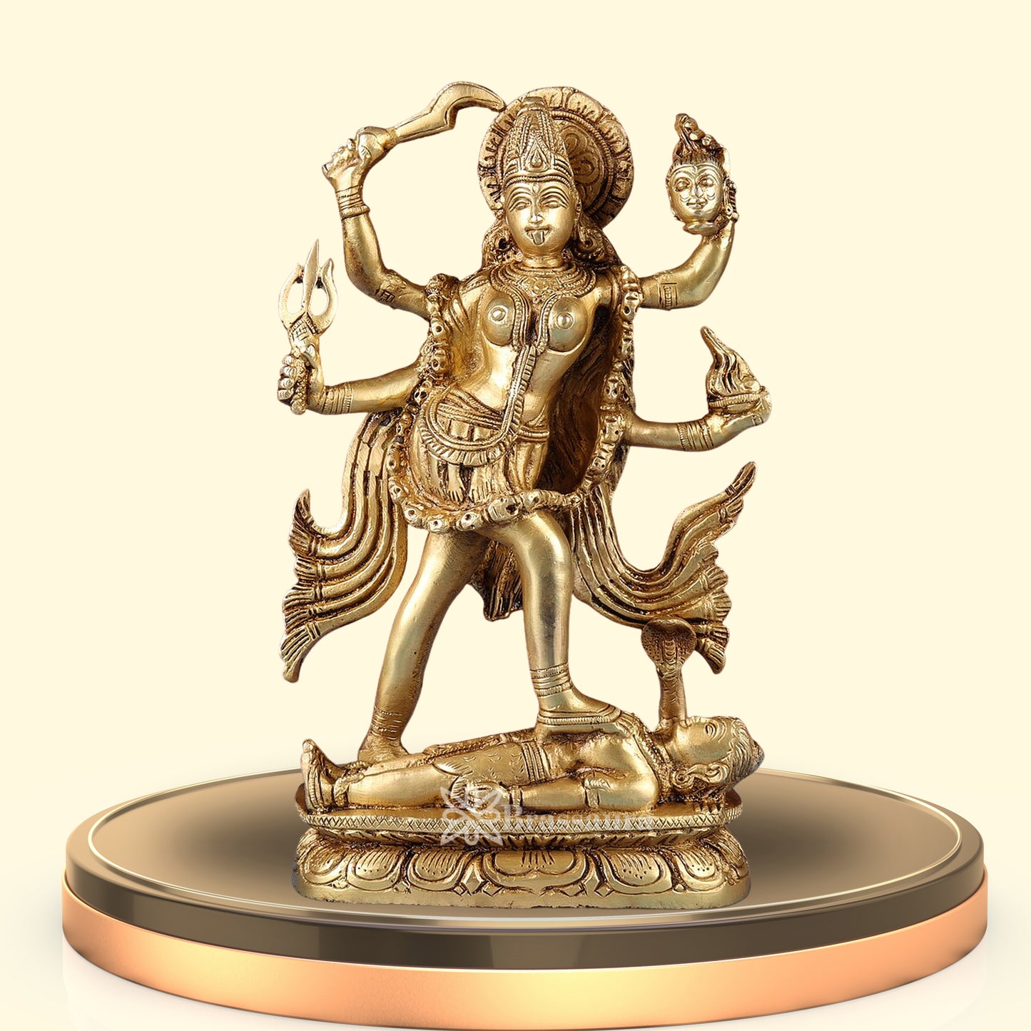 Brassaura™ Decorative Brass Kali Maa Statue – Height 9.44 Inches & Weight 3.41 Kgs | Puja Room Idol