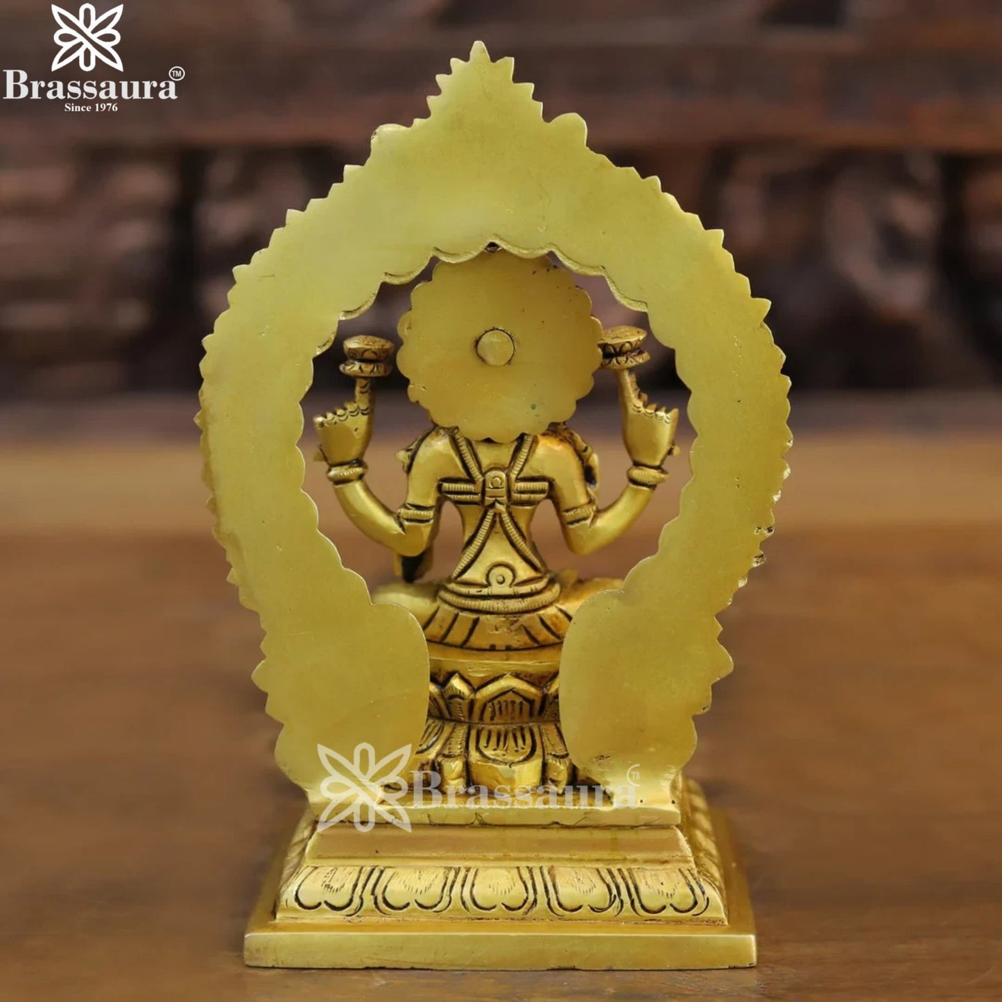 Brassaura™ Traditional Brass Laxmi Ganesha Murti – Height 8 Inches & Weight 3.3 Kgs | Puja & Temple Idol