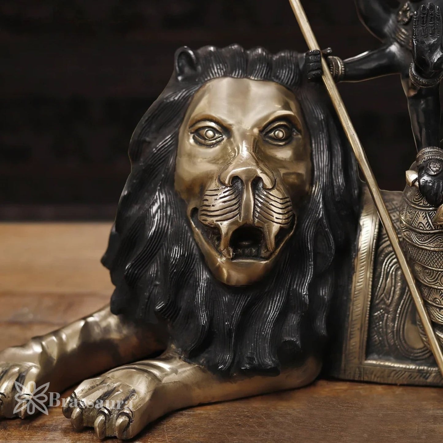 Brass Durga For Home And Décor And Gift Items Weight 19.61 kg Height 17 Inch