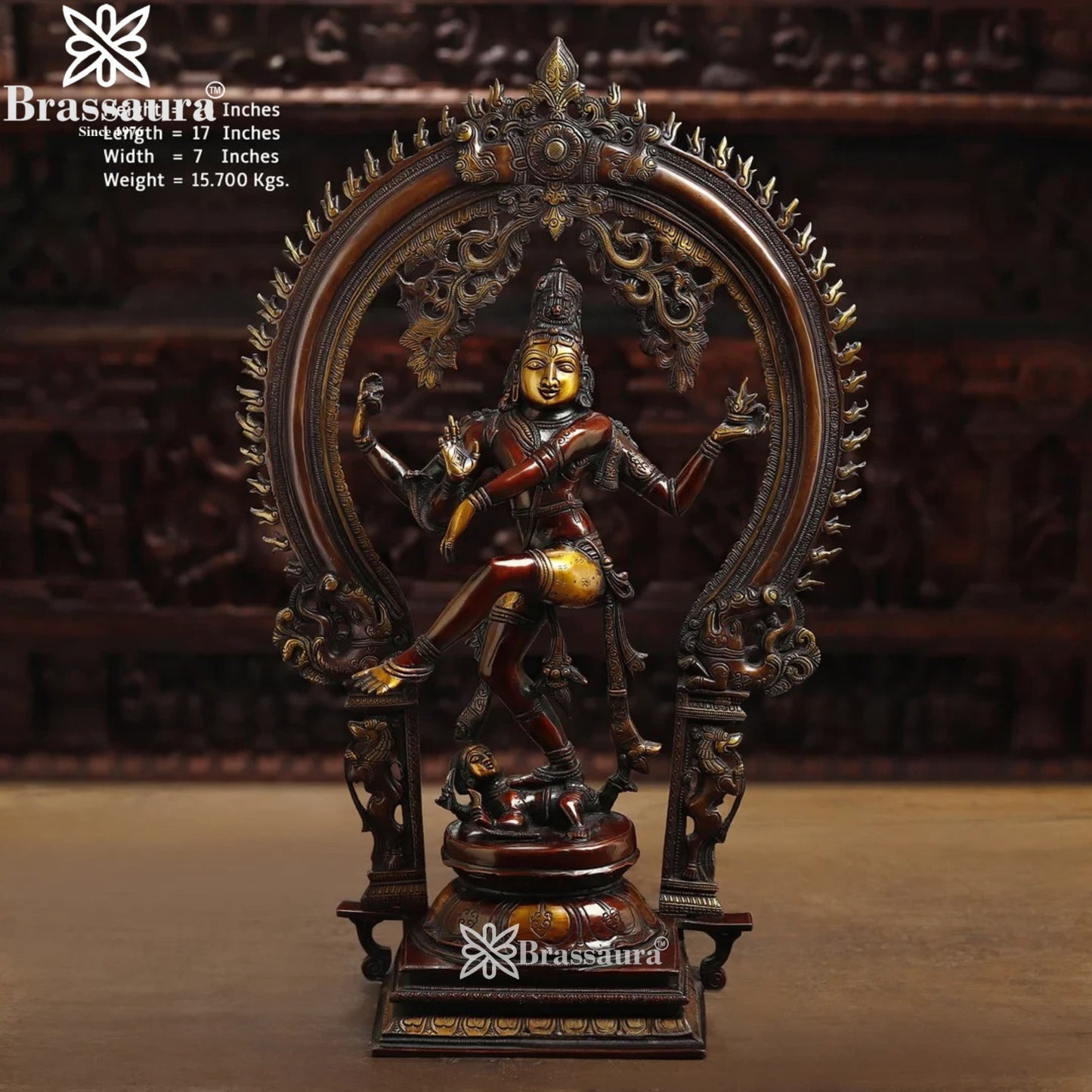 Brass Dancing Natraj Statue Weight 15.7 Kg And Height 26 Inch