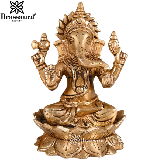 Brass Ganesha Statue Weight 2 Kg & Height 6 Inch