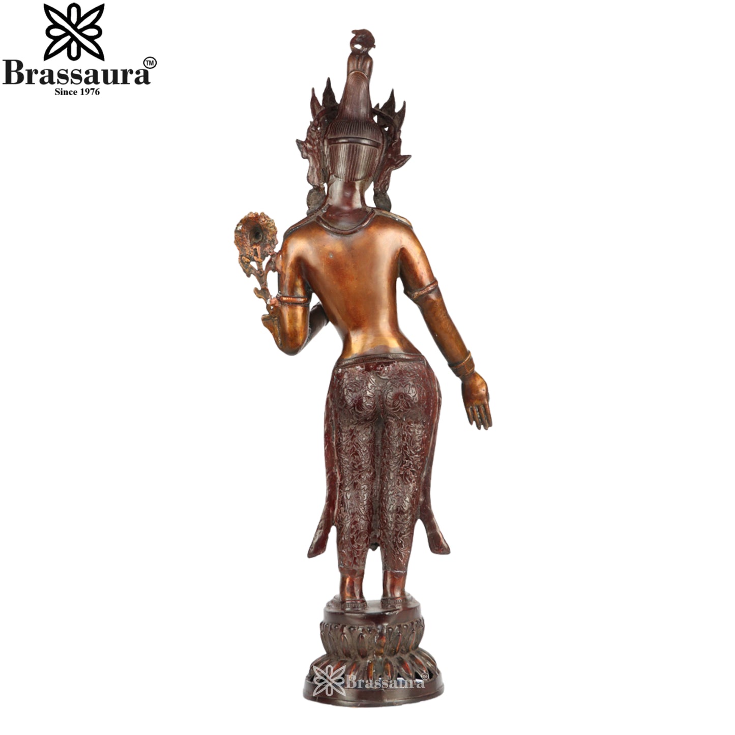 Brass Antique Tara Statue Weight 9.2 Kg And Height 31 Inch