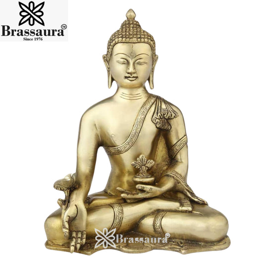 Brass Antique Buddha Weight 4.5 Kg & Height 12 inch