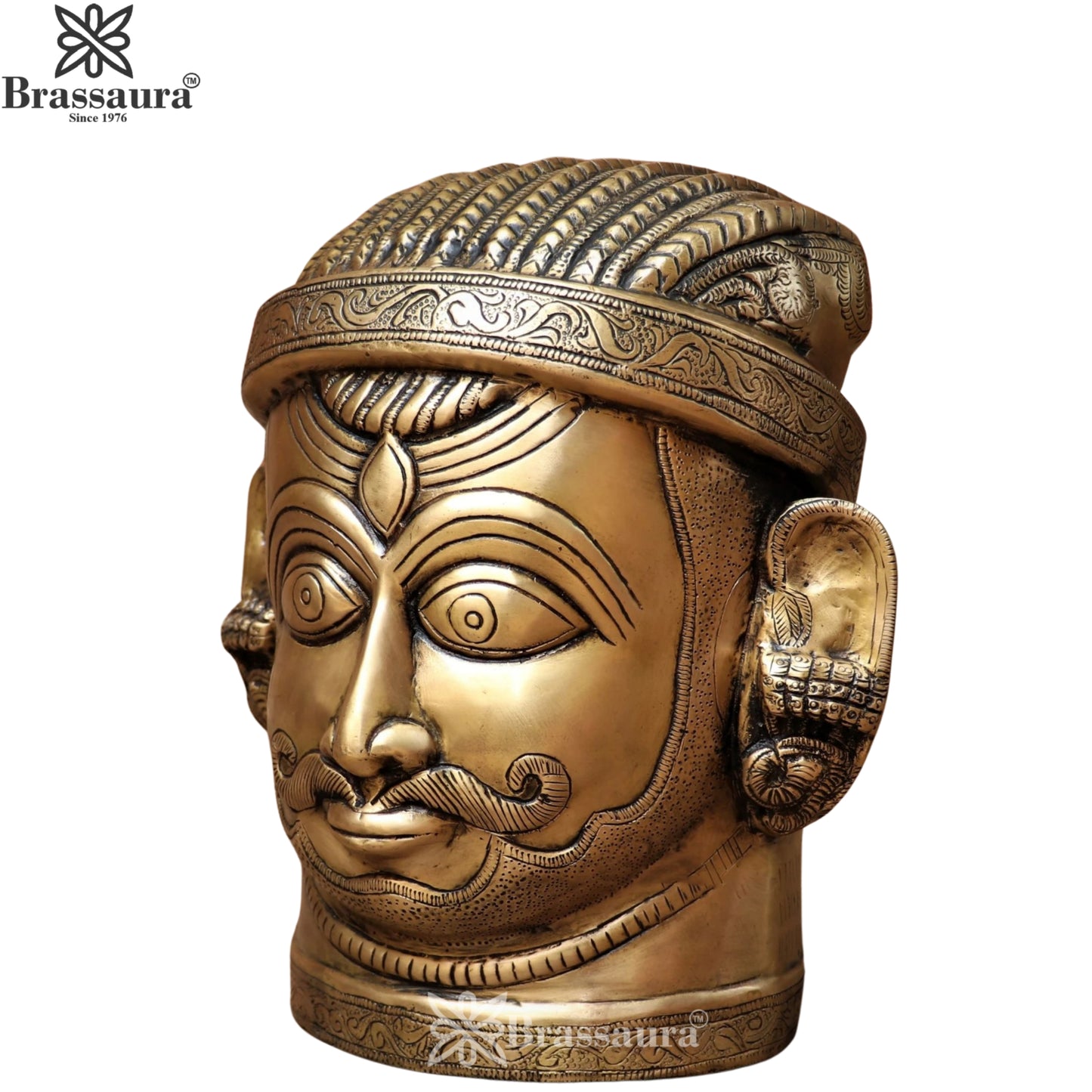 Brass Shiva Mukhlingam Statue Weight 9.2 Kg And Height 11 Inch