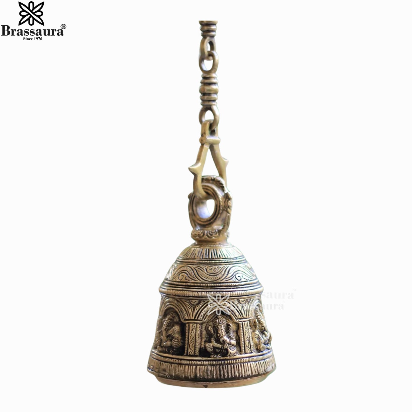 Brassaura™ Brass Bell For Home Décor And Gift Items - Height 26 Inches & Weight 1.95 Kgs