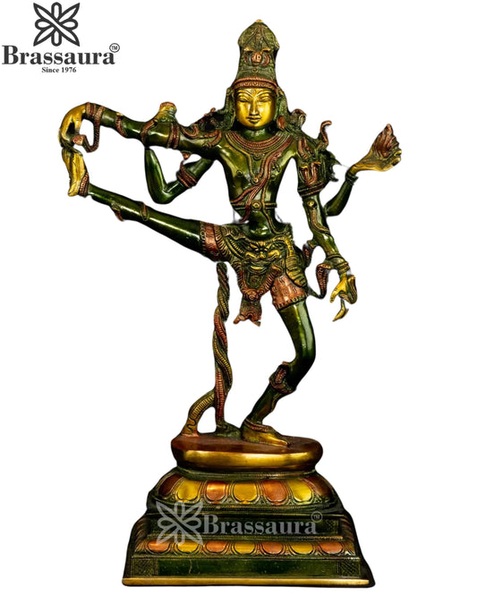 Brass Lord Dancing Shiva Statue Weight 8 Kg And Height 17.5 Inch