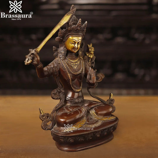 Brass Vintage Tara (Manjushree) Statue Weight 3.8 Kg And Height 12.5 Inch
