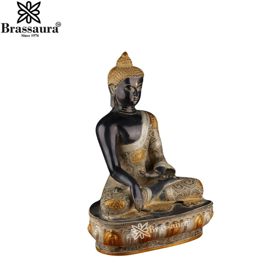 Brass Bhumisprasa Buddha Weight 23 kg & Height 22 Inch