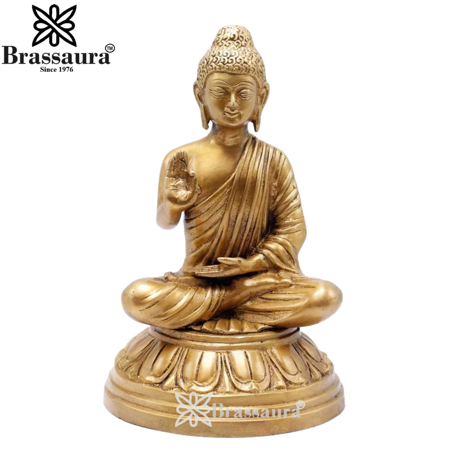 Brass Blessing Royal Golden Buddha Weight 3.6 kg & Height 11 Inch