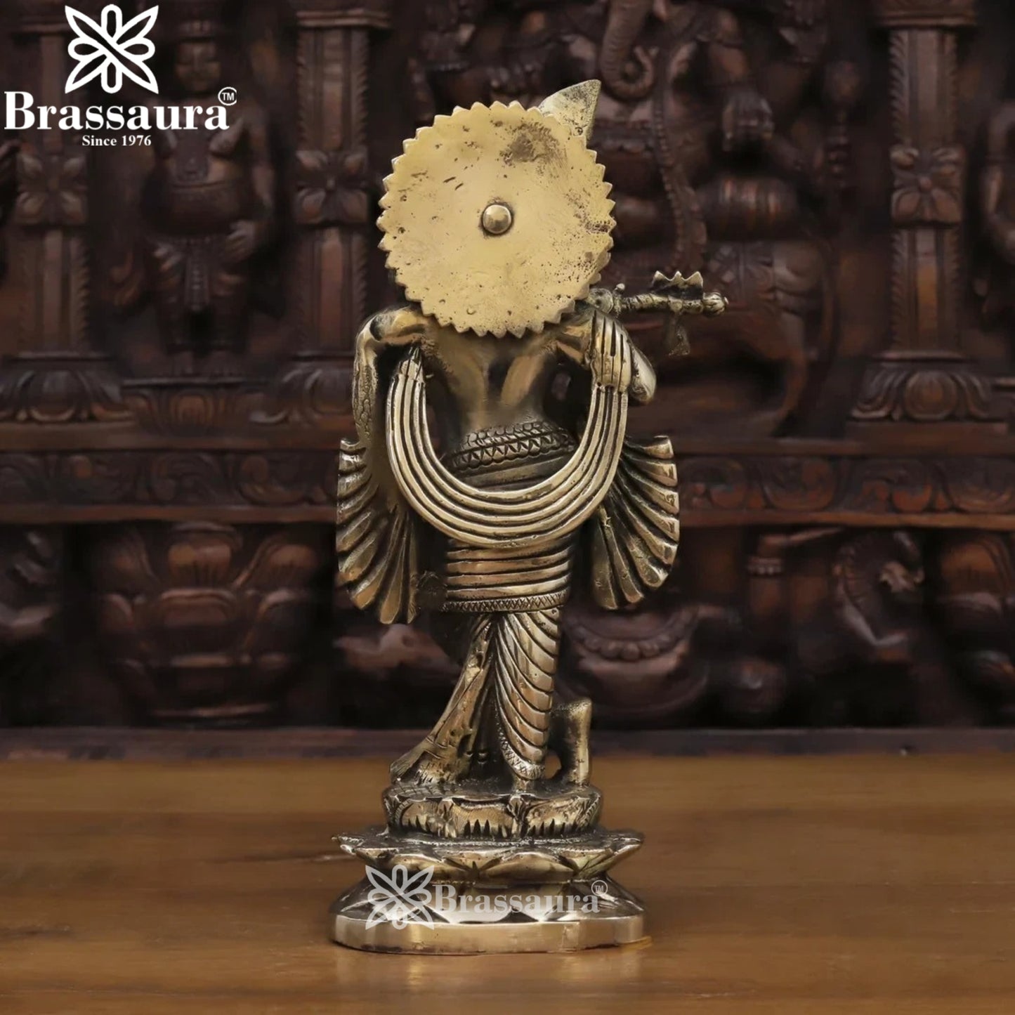 Brass Krishna Murti Weight 2.92 Kg And Height 11.5 Inch