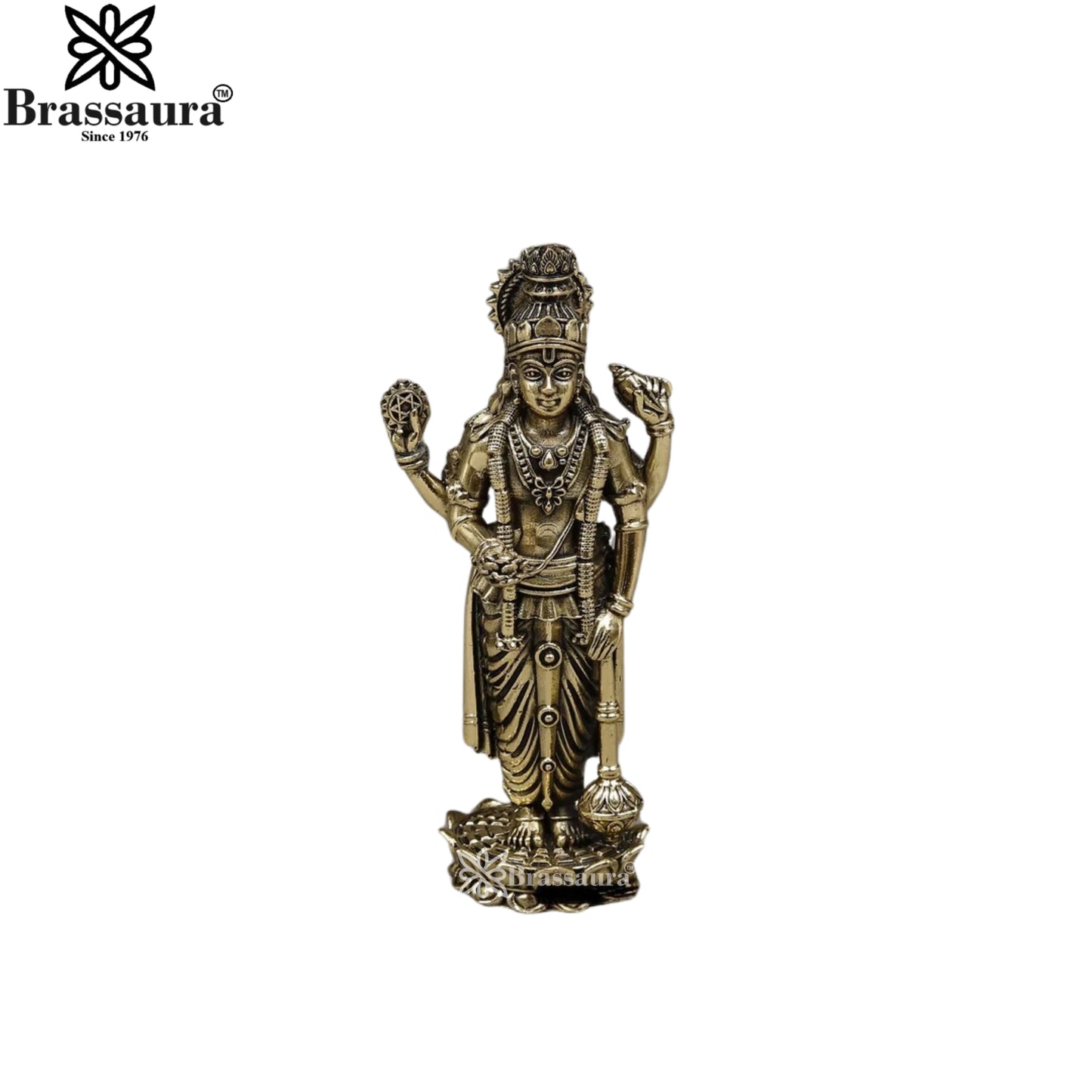 Brass Super fine Vishnu Statue Weight .156 Kg And Height 5 Inch