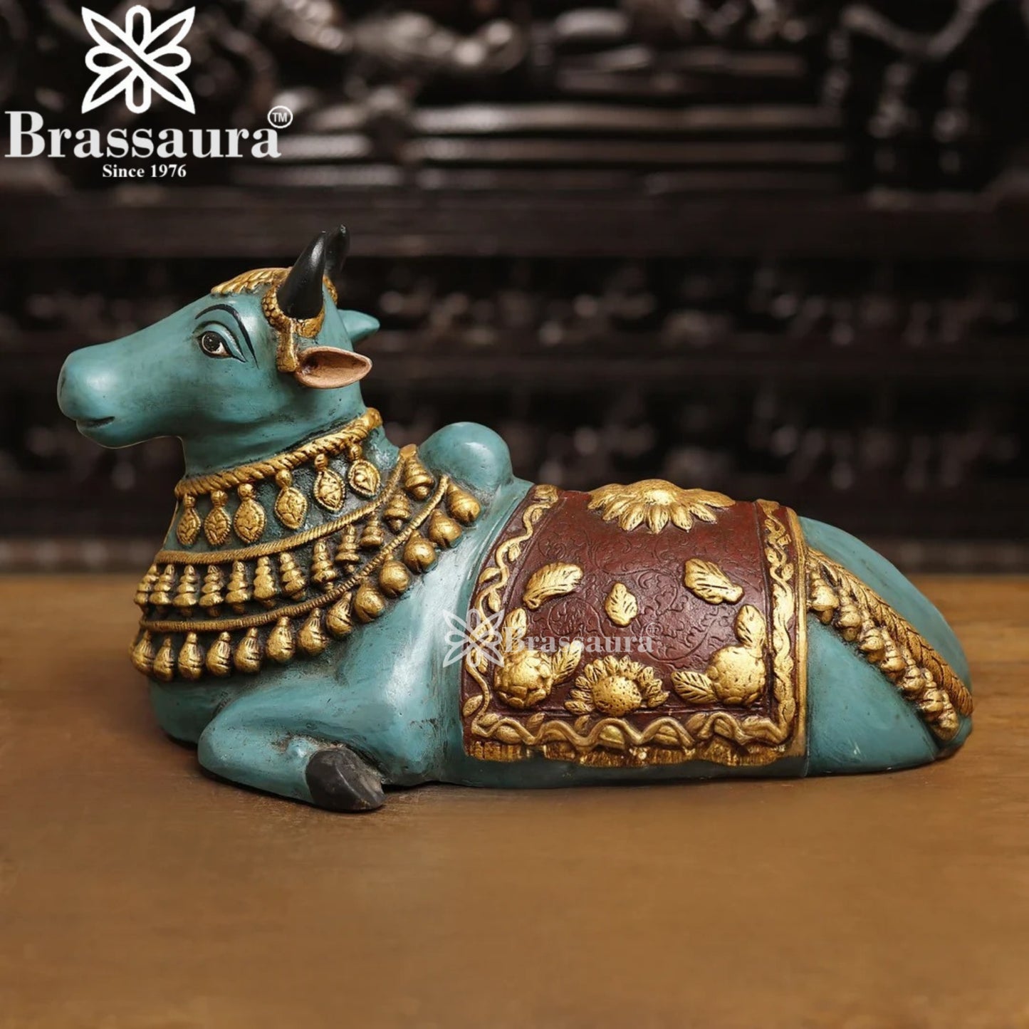 Brass Nandi For Home Décor And Gift Items Weight 9.09 kg Height 11 Inch
