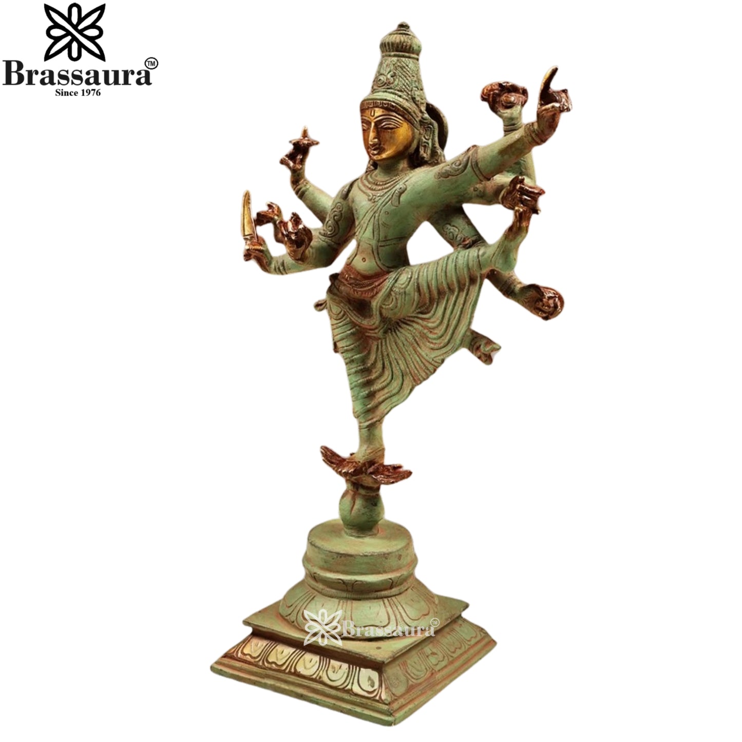 Brass Chola Dancing Vishnu Statue Weight 5.3 Kg And Height 16 Inch