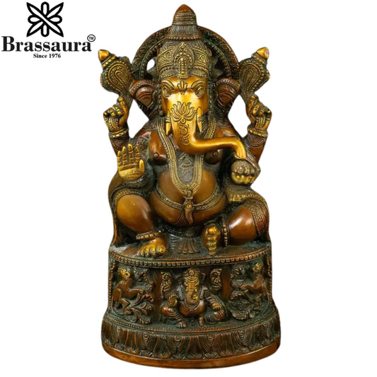 Brass Ganesha Statue Weight 6 Kg And Height 13 Inch