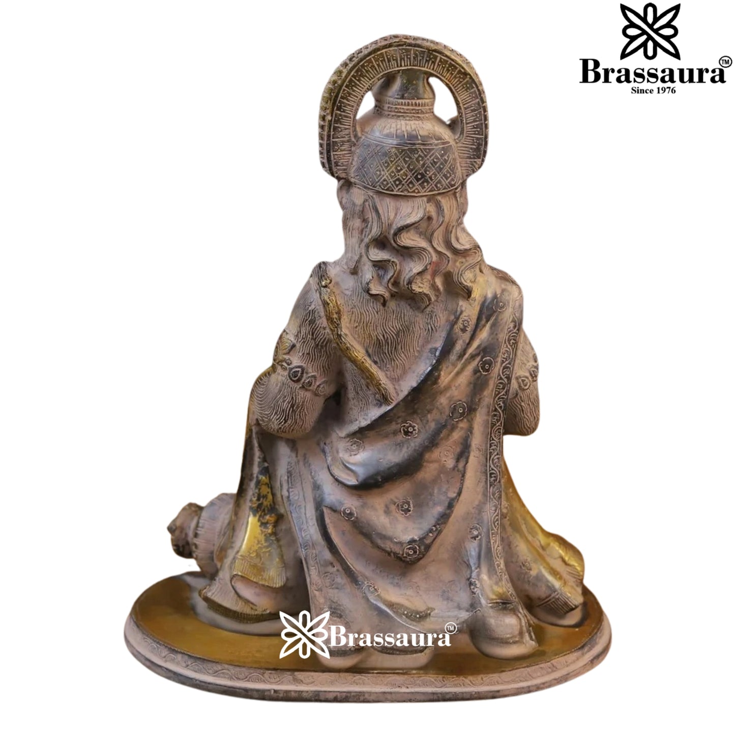 Brass Patina Hanuman Statue Weight 7.78 Kg And Height 12.5 Inch