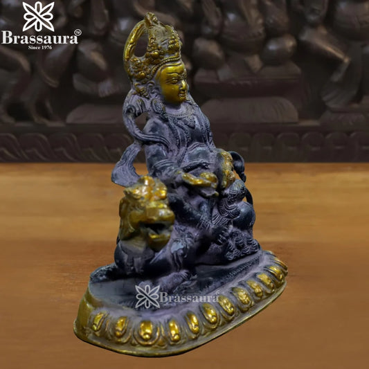 Brassaura™ Brass Kuber Idol – Height 7 Inches & Weight 1.81 Kgs | Temple & Pooja Décor