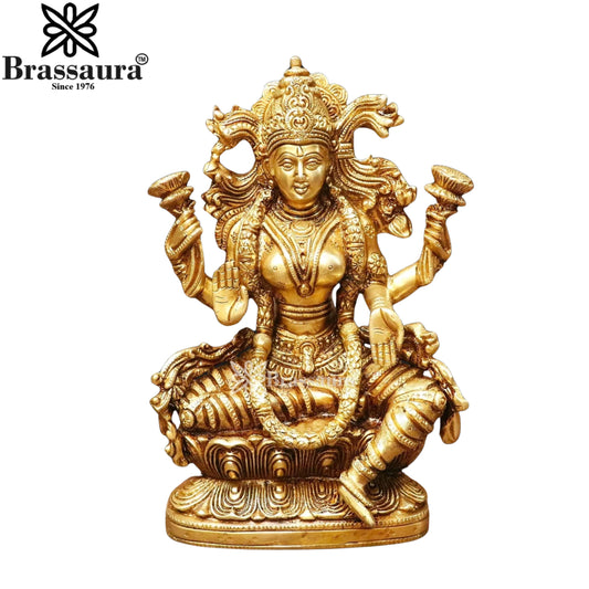 Brass Lakshmi Murti Weight 19.6 Kg And Height 14 Inch