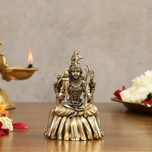 Brassaura™ Brass Lalitadevi Rajarajeshwari Idol – 4 inch | 150 gm | Superfine Finish for Home Temple & Spiritual Decor