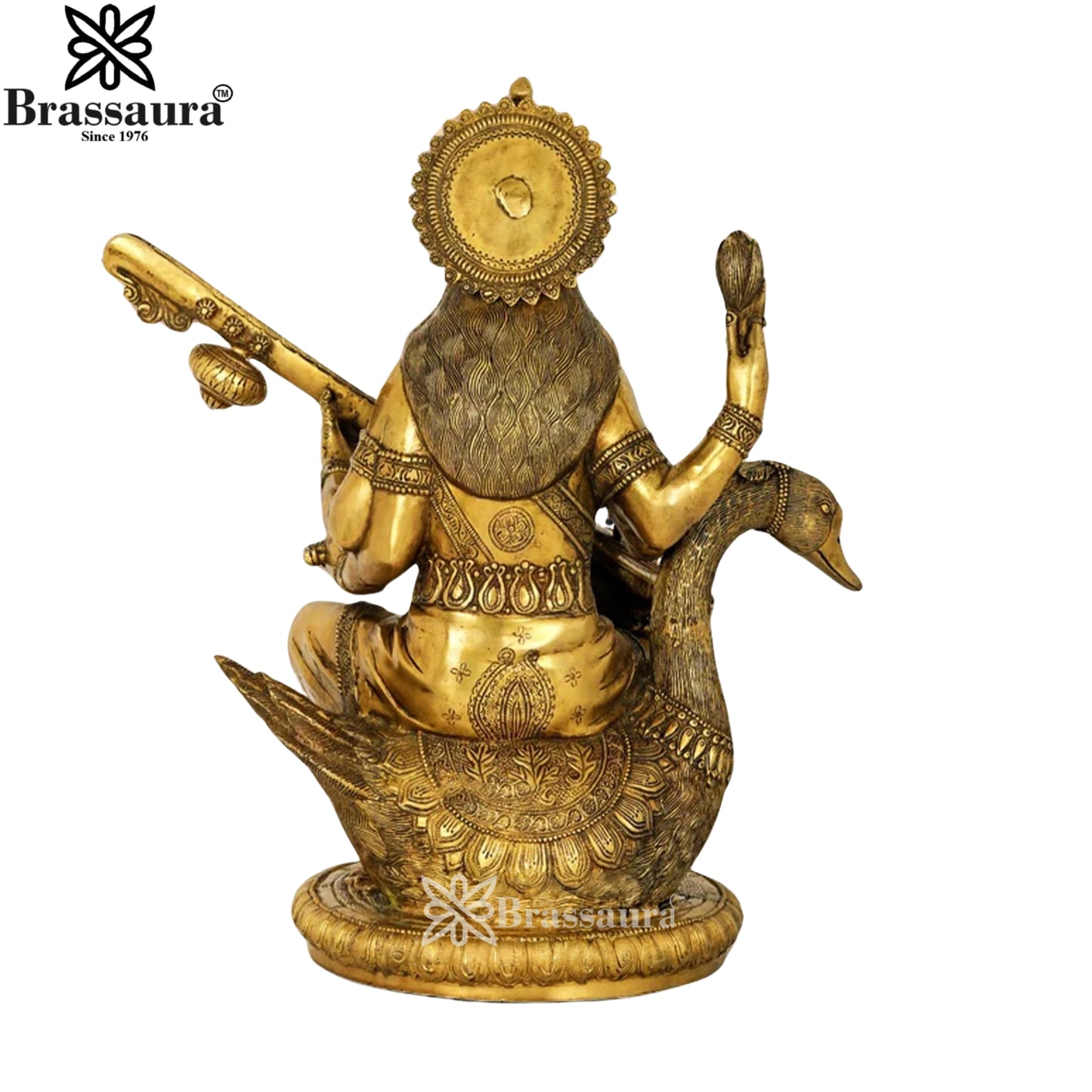 Brass Saraswati Statue Weight 32.5 Kg And Height 24 Inch