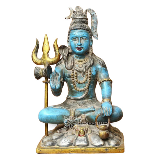Brass Lord Shiva Statue Weight 4.5 Kg And Height 11 Inch