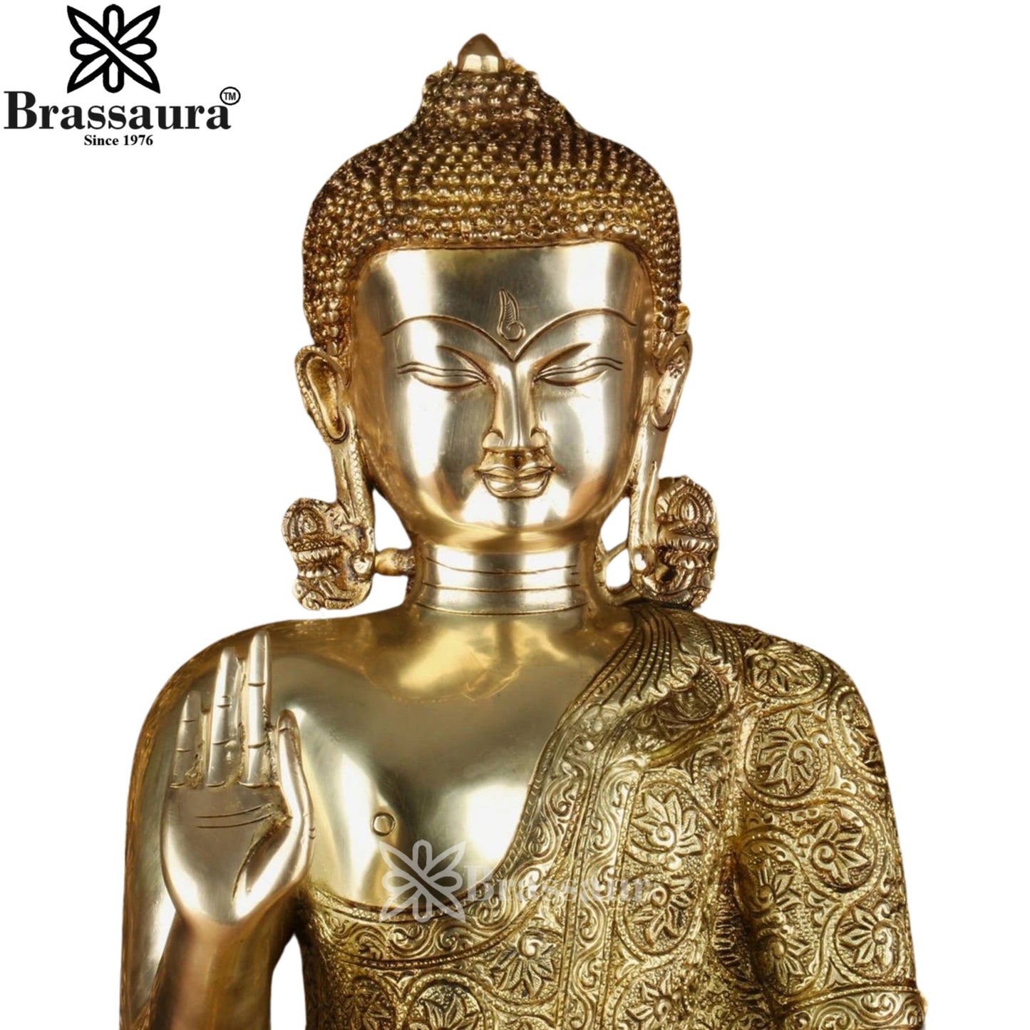 Brass Blessing Tree Buddha Weight 27.3 kg & Height 30 Inch