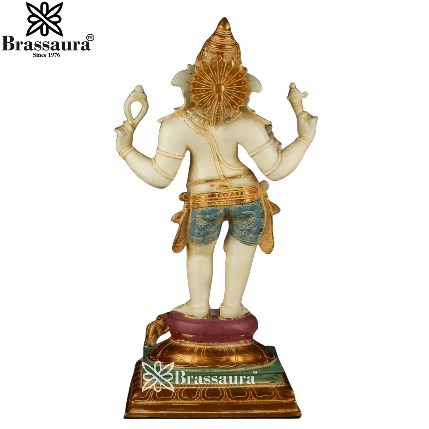 Brass Standing Ganesha Statue Weight 10.7 Kg & Height 19.5 Inch
