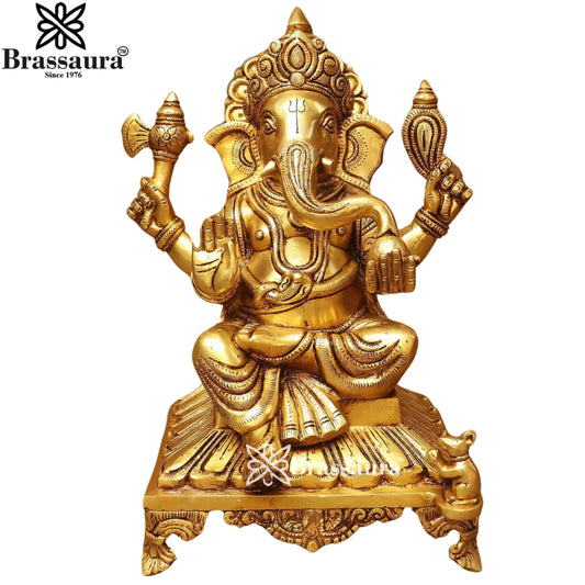 Brass Super fine Ganesha Statue Weight 10.5 Kg & Height 13 Inch
