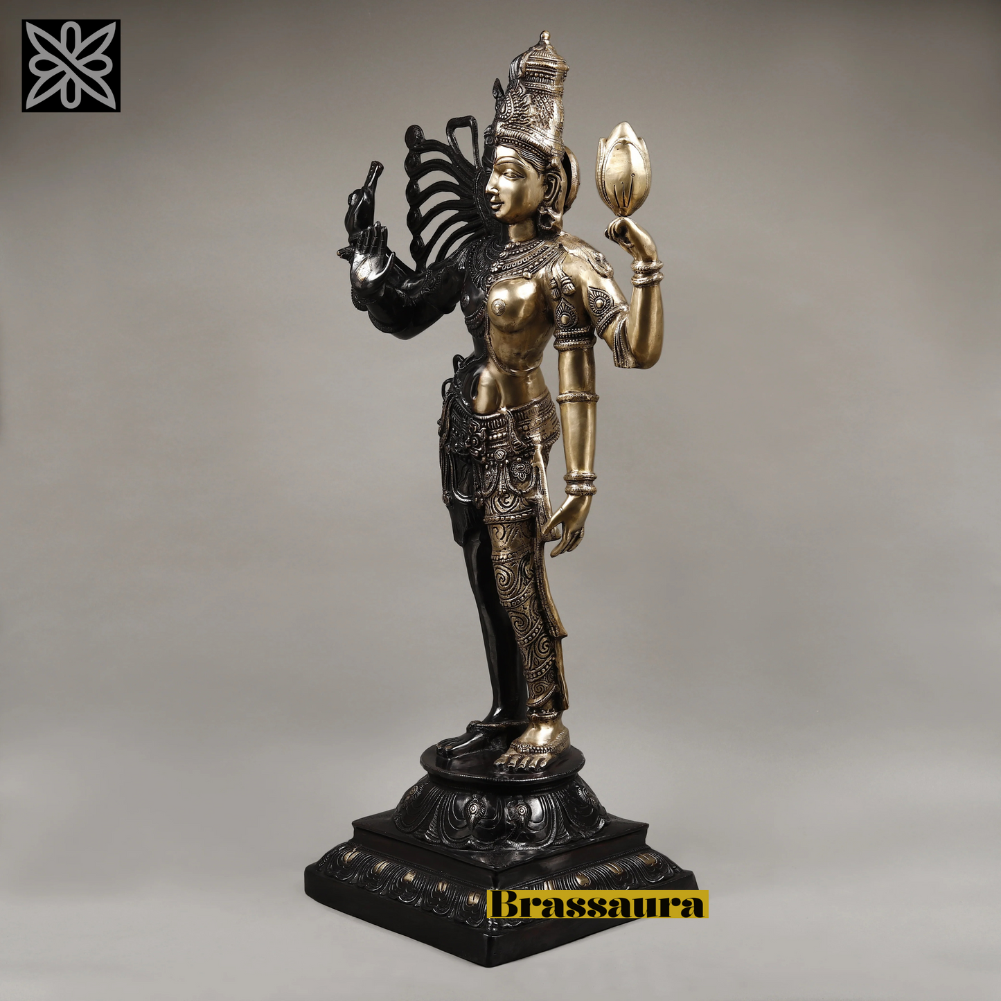 Brass Aardhnareshwar Statue Weight 29.63 kg & Height 40 Inch
