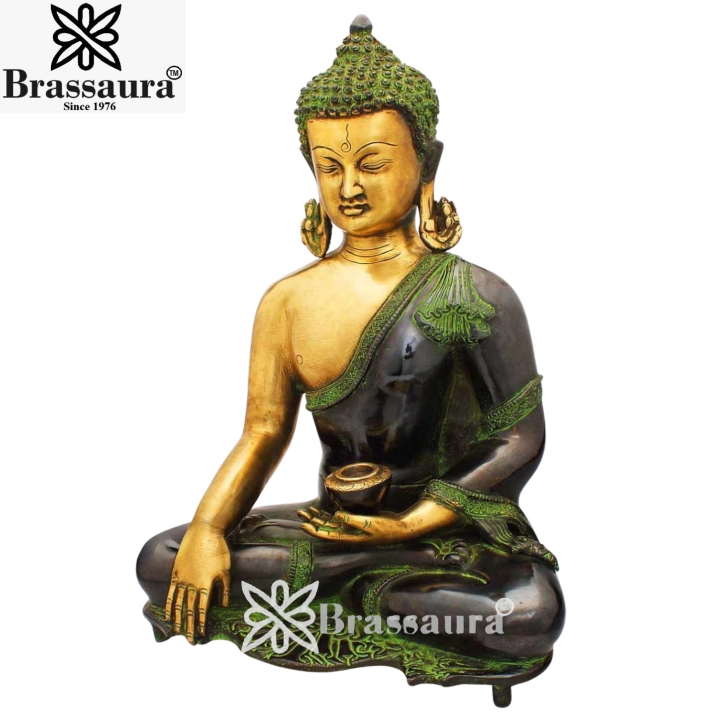 Brass Antique Buddha Weight 9.7 Kg & Height 1. 6 Inch