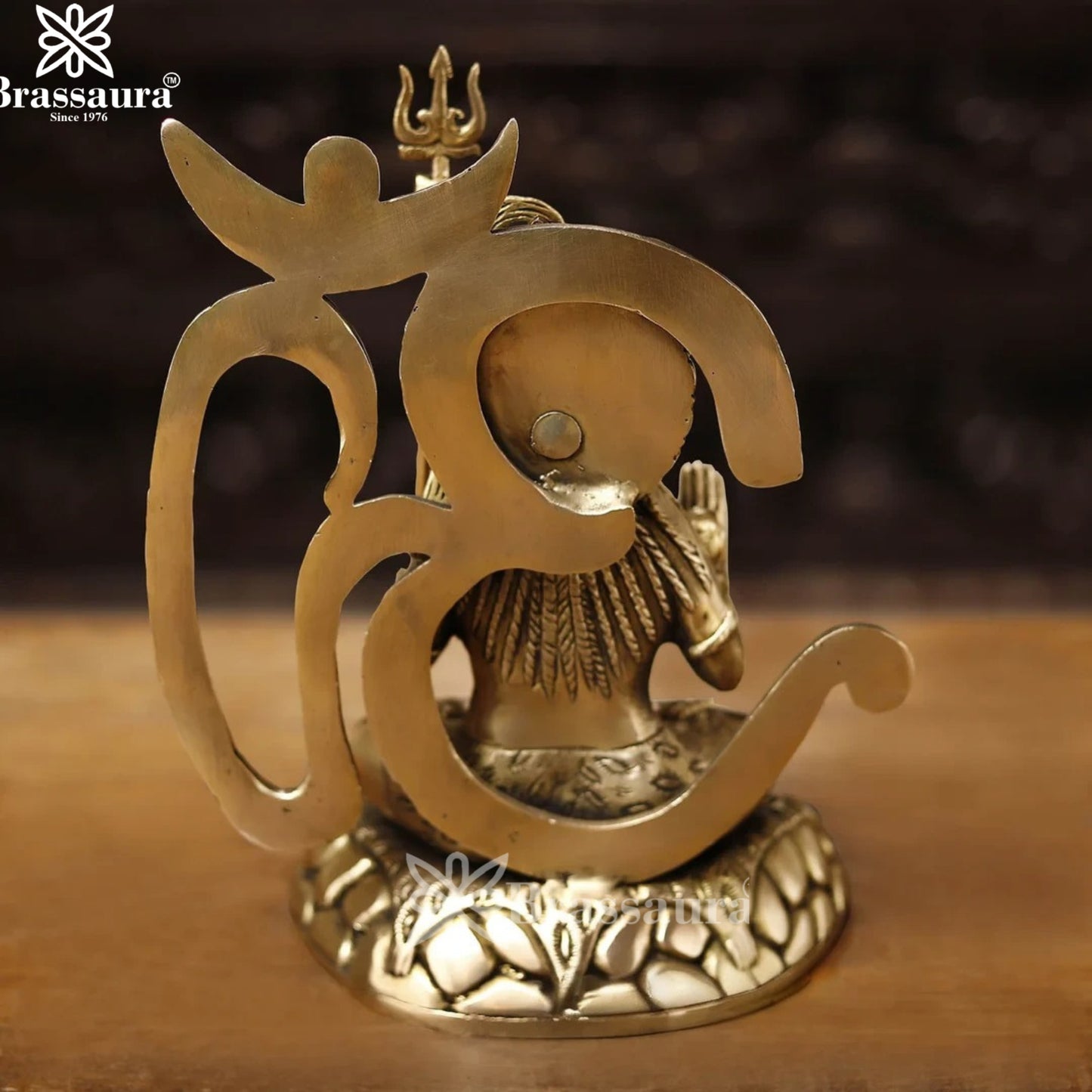 Brass Lord Shiva With Om Statue Weight 4.84 Kg And Height 11.5 Inch