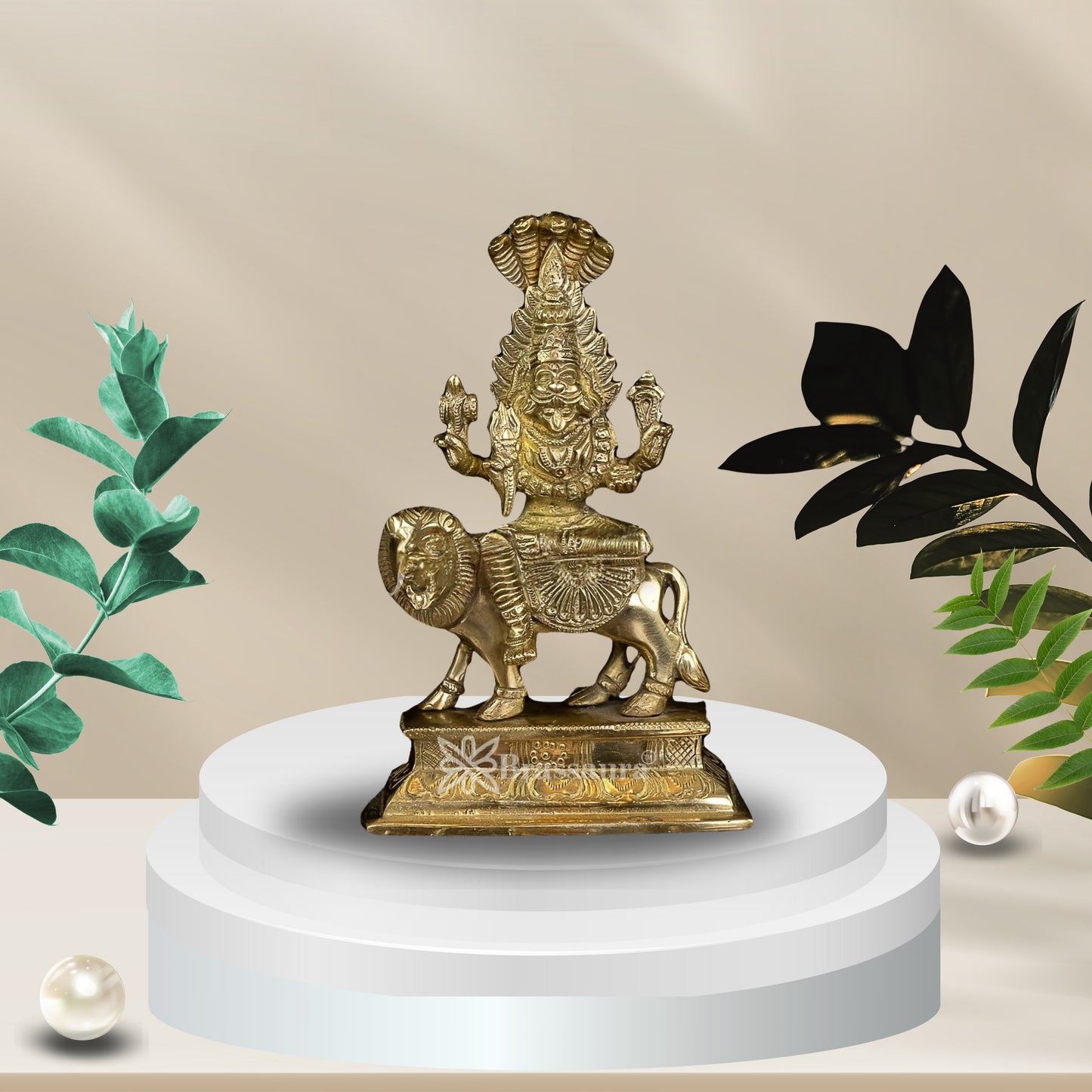 Brass Pratyangira Devi Murti Weight .9 Kg And Height 7 Inch