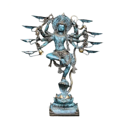 Bronze Dancing Krishna Murti Weight 6.4 Kg And Height 24.5 Inch