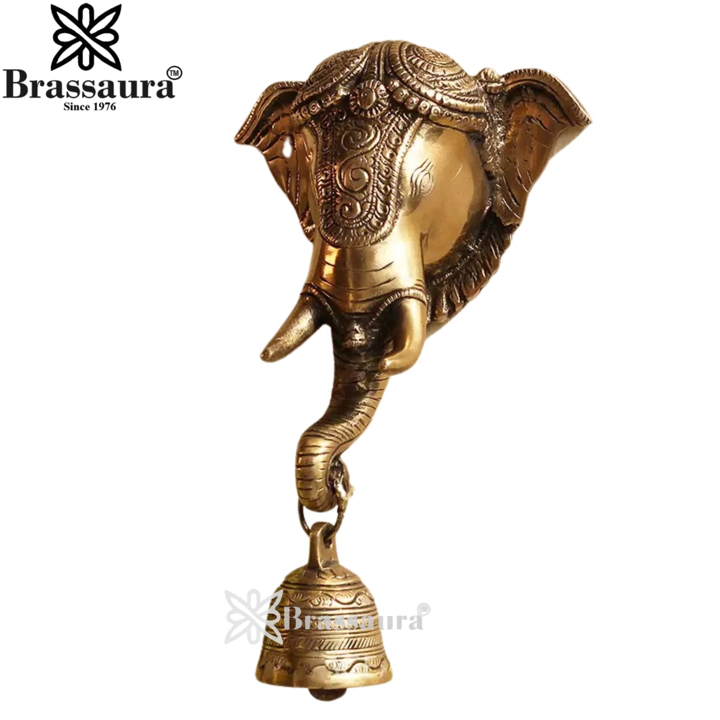 Brass Ganesha Wall Hanging Statue Weight 2.17 Kg And Height 10 Inch