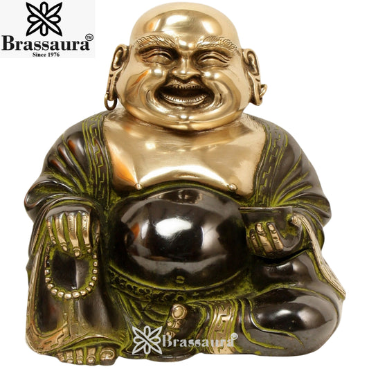 Brass Laughing Buddha Weight 6 kg & Height 9.5 Inch