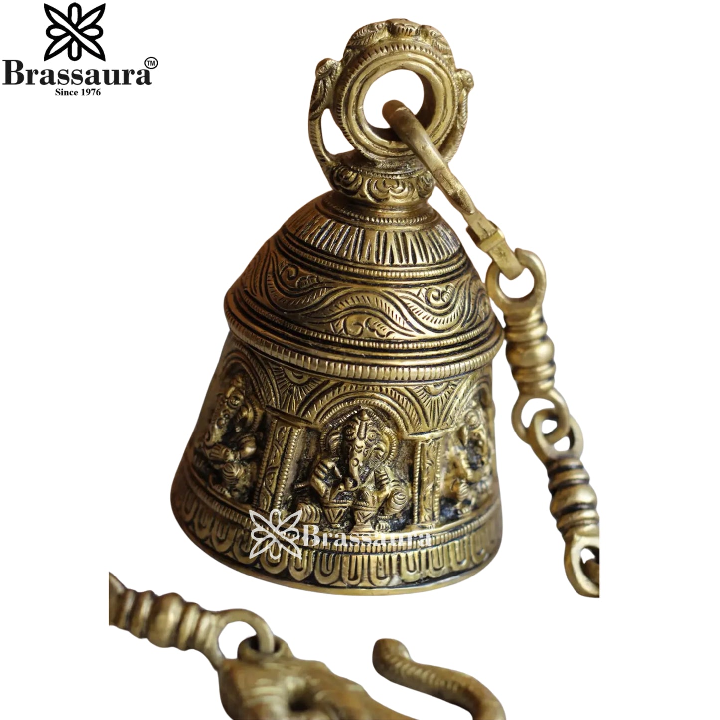 Brass Ganesha Bell Statue Weight 1.95 Kg And Height 26 Inch